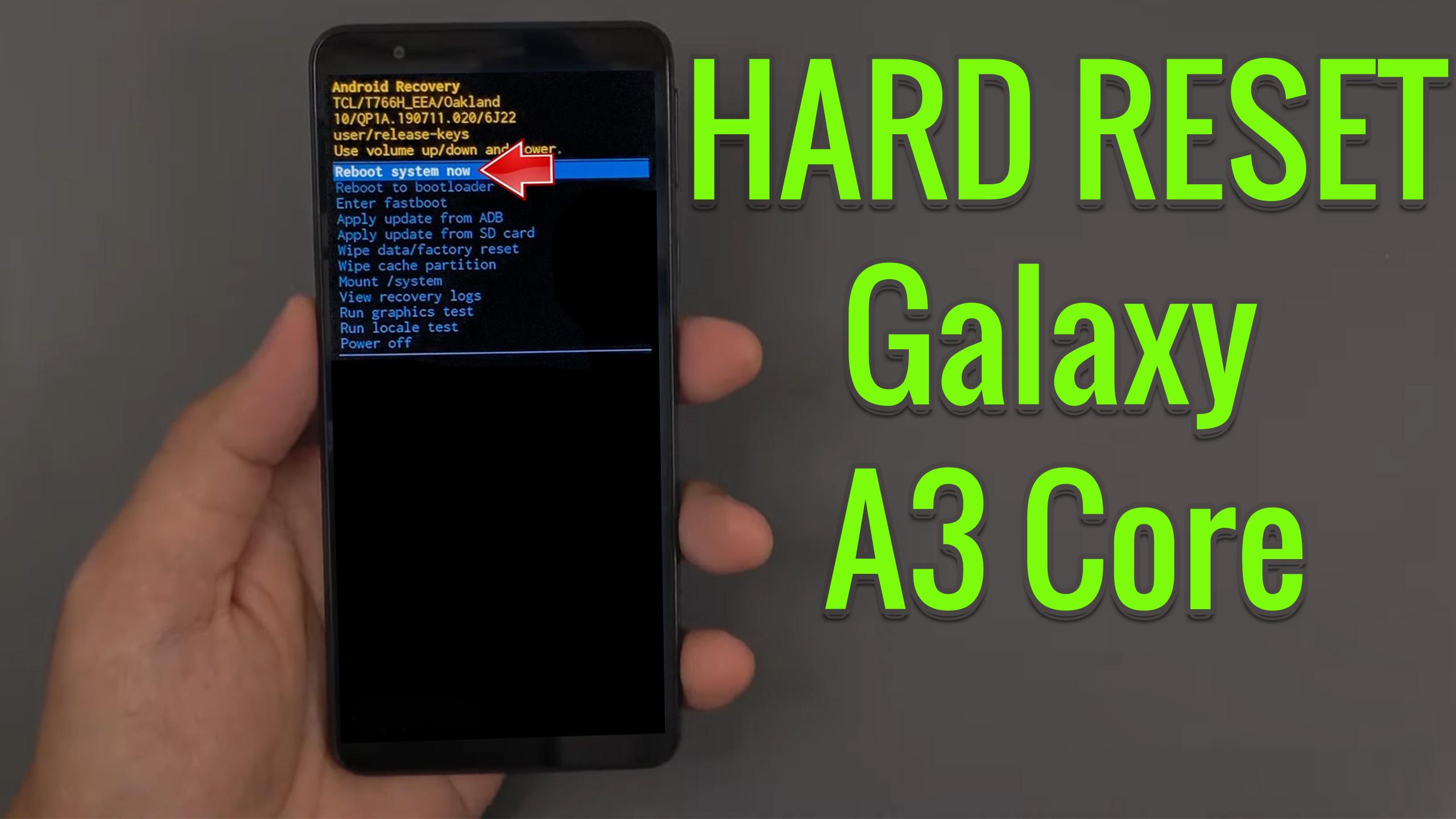 Hard Reset Samsung Galaxy A3 Core | Factory Reset Remove Pattern/Lock