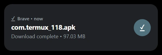Downloaded Termux APK installation prompt