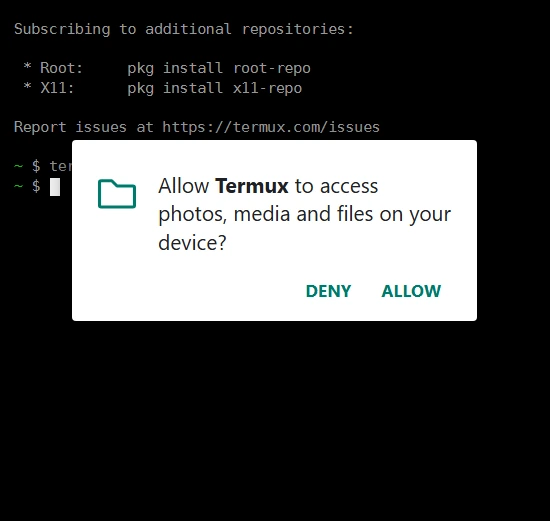 Android Storage Permission Popup modal